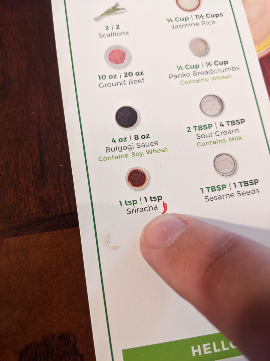 charon79m's tweet photo. Now we got shorted on our siracha!  
C'mon @HelloFresh ! https://t.co/GEBkCSzbUS