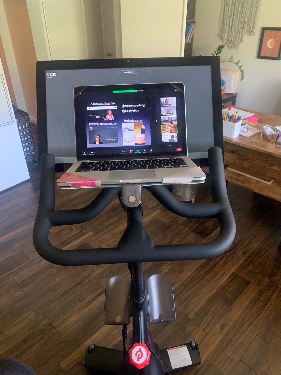 Just trying to workout and learn at the same time! Thanks @OCDeptofEd for the Neuroscience and SEL Training with @adamsteaching !! Oh and @onepeloton for keeping this teacher in shape!