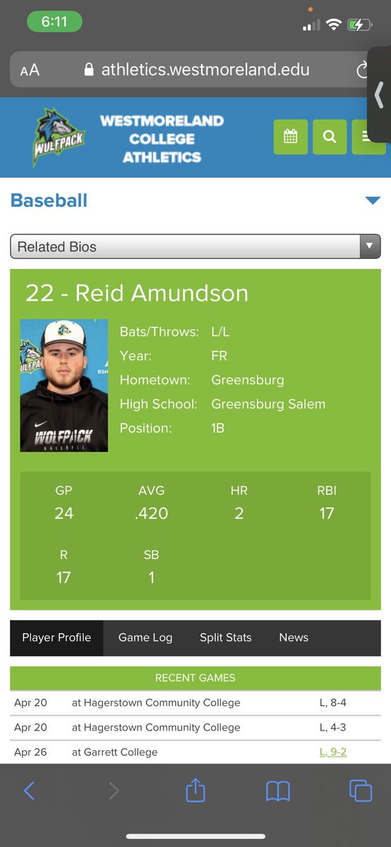 amundson_reid's tweet photo. End of season stats. Top 50 batting average in D3 NJCAA💪 #Uncommitted https://t.co/R8PhjR3JIn