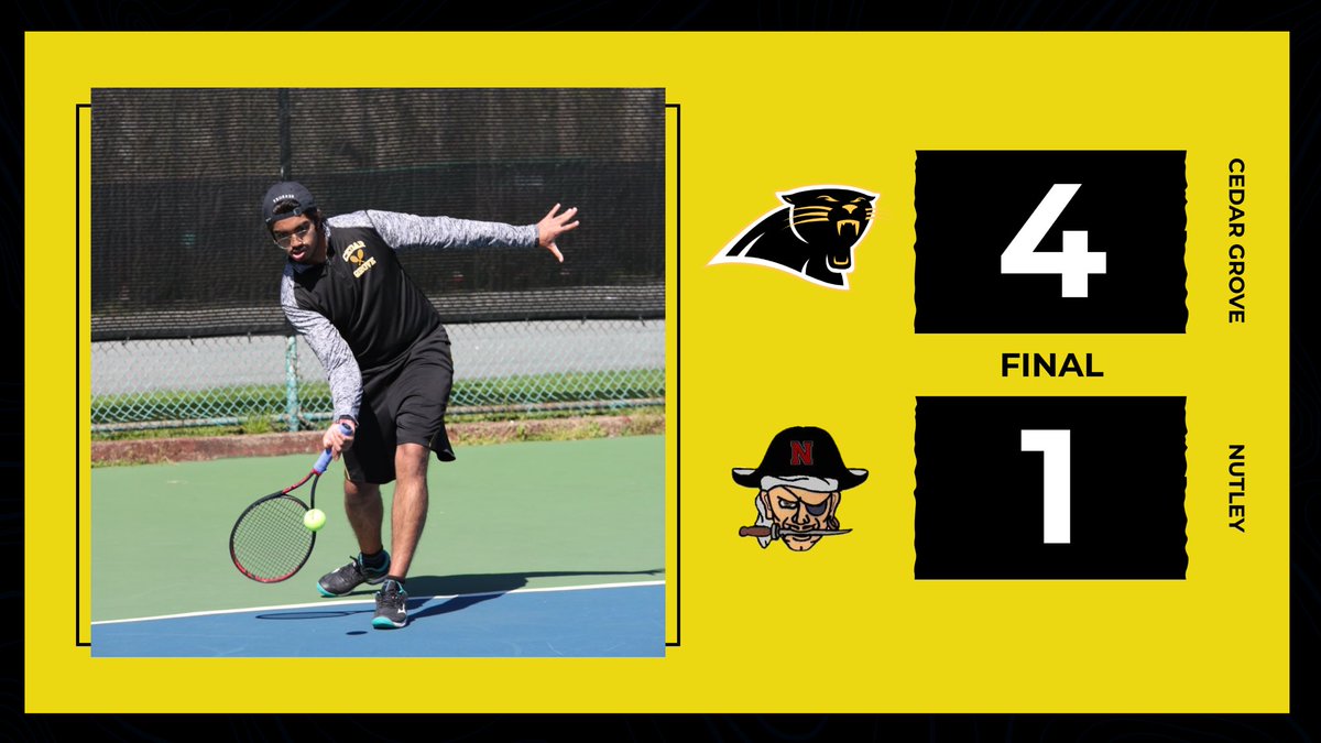 Boys 🎾 moves to 4-1 on the season with a nice 4-1 SEC win over Nutley HS! #LetsGoPanthers