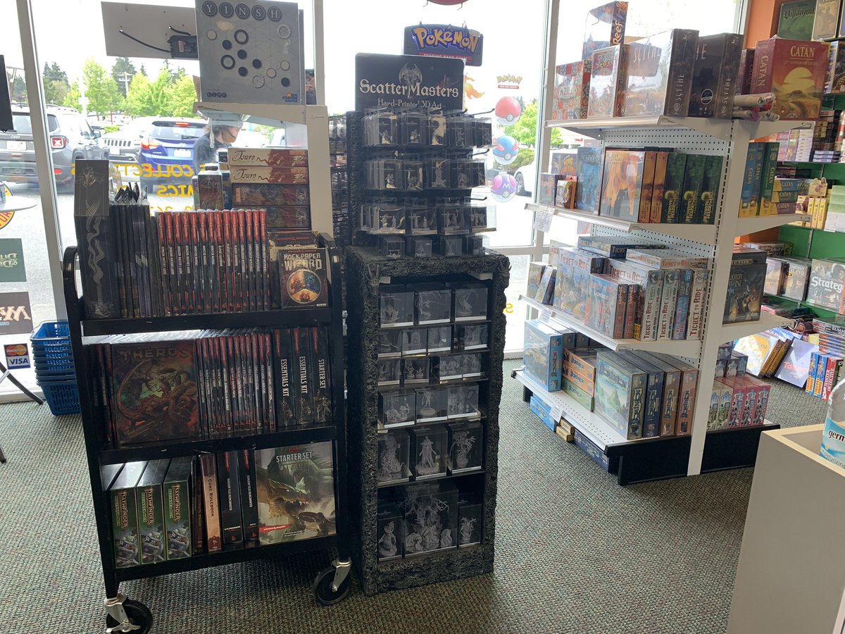 Stoked to have our first display up at A World of Collections Games, Comics and Cards, in Edmonds, WA. Featuring minis by killer artists <a href="/AsgardRising/">Asgard Rising Miniatures</a>  <a href="/print_lord/">Lord of the print</a> <a href="/CobraMode3D/">CobraMode Miniatures</a> , <a href="/NovaMinis/">NovaMinis</a> , and @Archvillain_US! #ScatterMasters