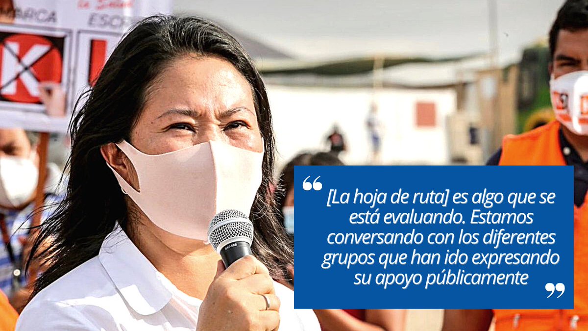 🔵 #Elecciones2021 | La candidata presidencial por Fuerza Popular, Keiko Fujimori, sostuvo que está evaluando firmar una hoja de ruta de cara a la segunda vuelta electoral.