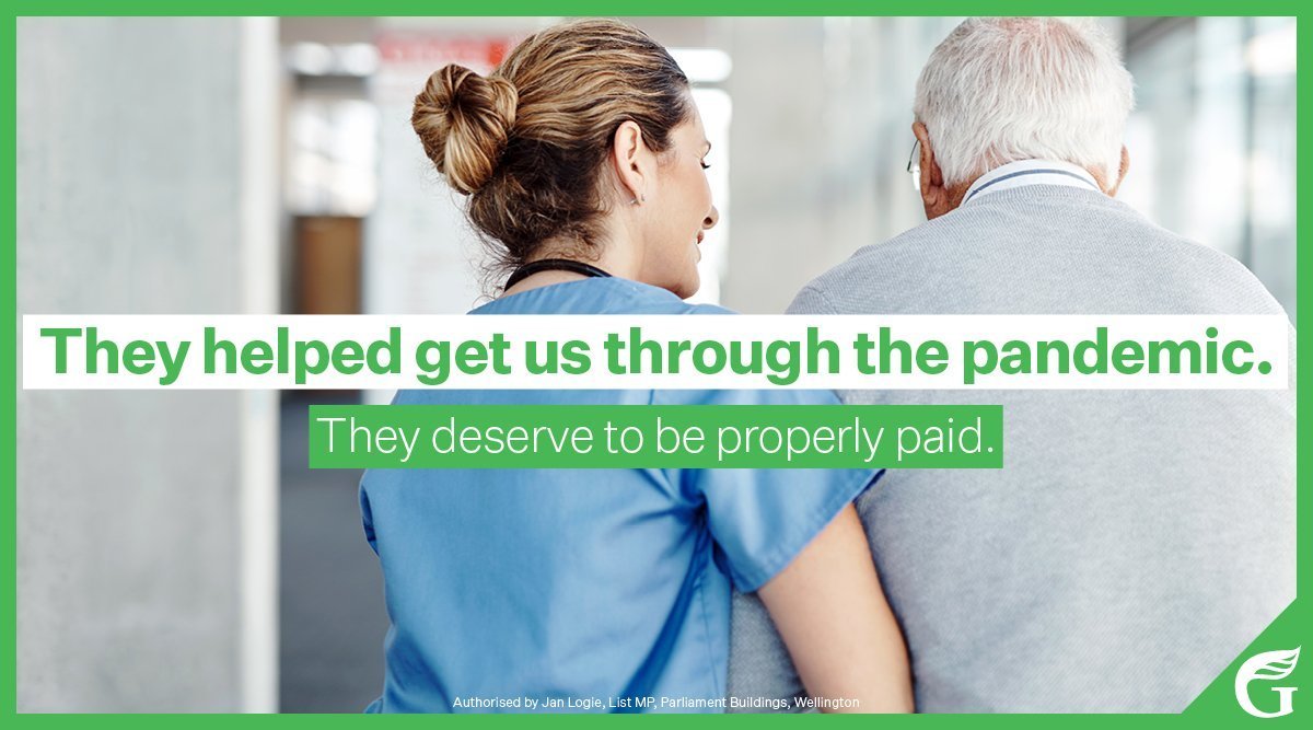 NZGreens's tweet photo. ❗️BREAKING❗️ We have just launched a petition calling for Labour to reverse public sector wage suppression for our nurses, teachers and DOC workers. Sign here to show your support: 

https://t.co/4qkamRlFE4 https://t.co/QNxUR3GEHc
