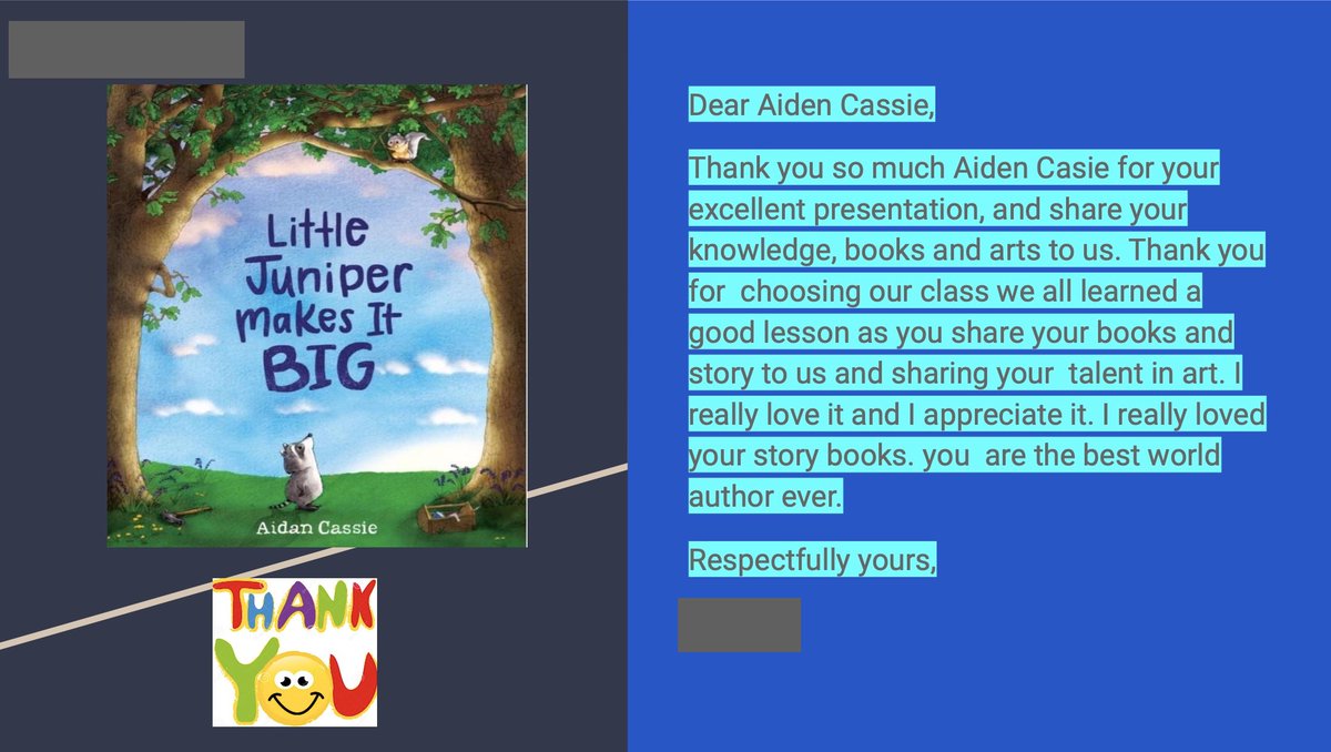 aidan_drawin's tweet photo. Authors & illustrators are touring VIRTUALLY across the country, bringing picture books to kids all week. 🇨🇦
To top off the fun, I got a super-duper, illustrated THANK YOU package!!
("Best world author ever!" *gosh*)😊
#CCBCBookWeek2021 #kidlit
@kidsbookcentre
@NFLibrary https://t.co/8lUN8fWTnv