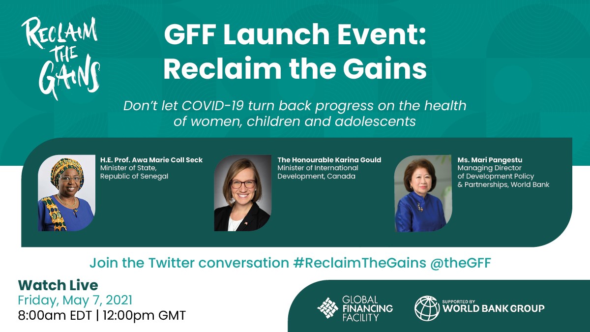 Tomorrow | 8:00am EDT @theGFF is launching a resource mobilization campaign to help countries protect essential health services for women, children, and adolescents, strengthen health systems & recover with greater resilience. Join us: flyonthewall.videosync.fi/global-financi… #ReclaimTheGains