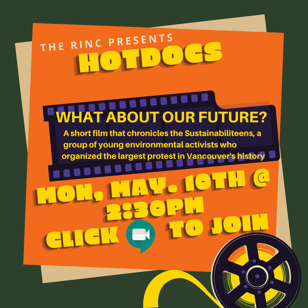 Join the RINC on Monday, May 10th to watch What About Our Future? - a Hotdocs film. All are welcome to join.