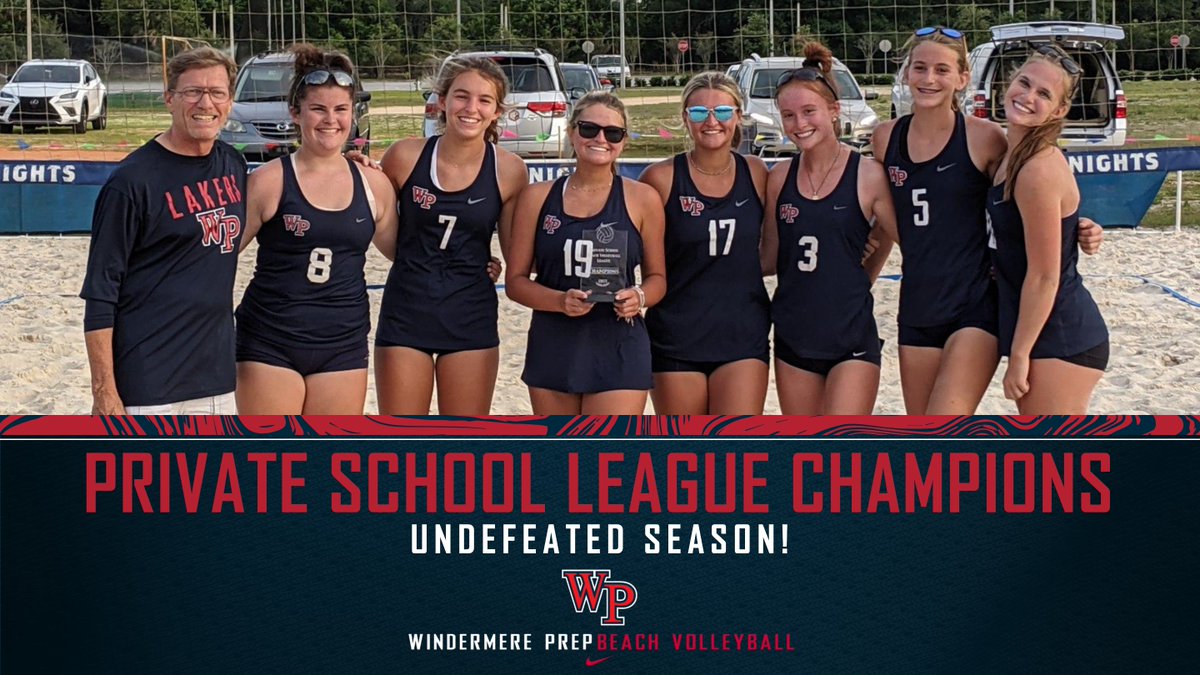 Congratulations to our beach volleyball team on winning the Private School League Championship today over Orangewood Christian. The team finished the season undefeated. Go Lakers!