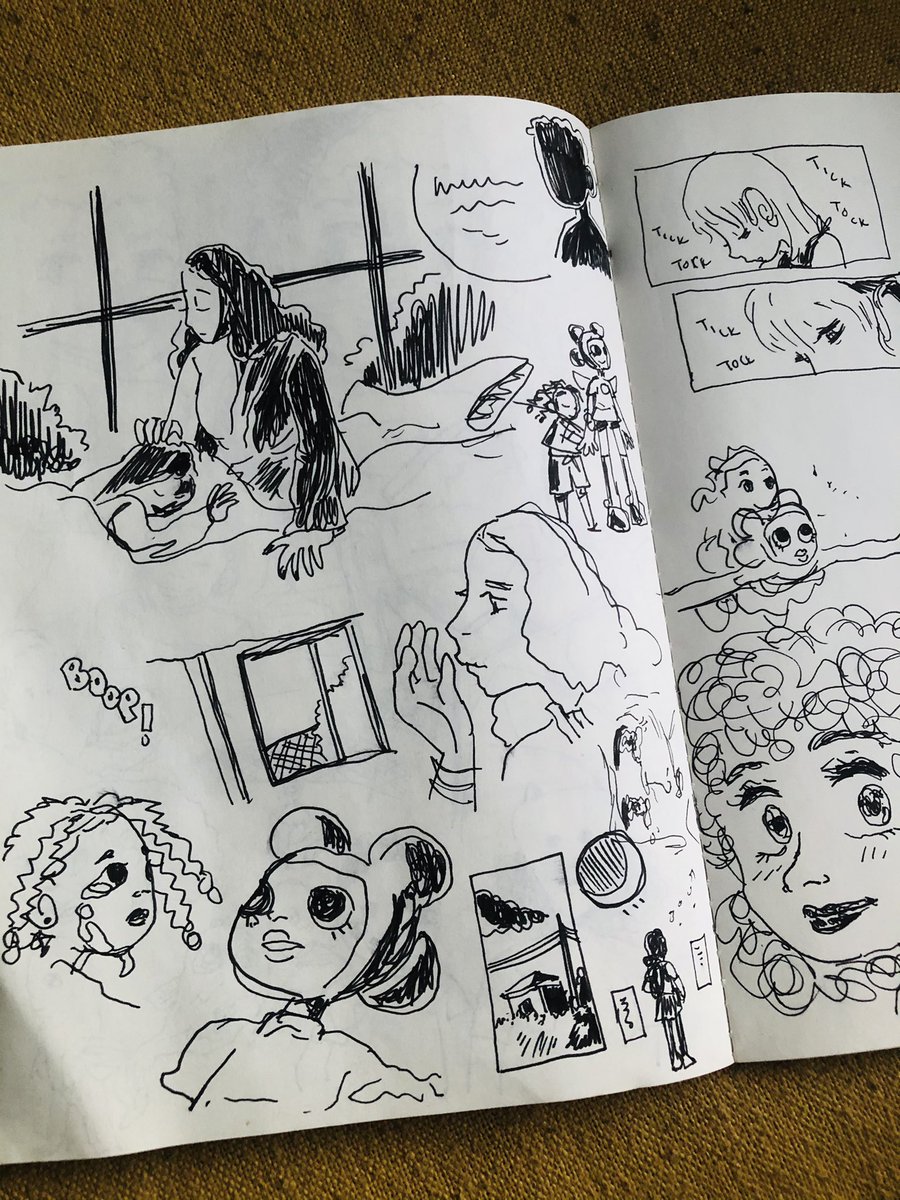 Finding solace drawing in my sketchbook with my new pen. 
