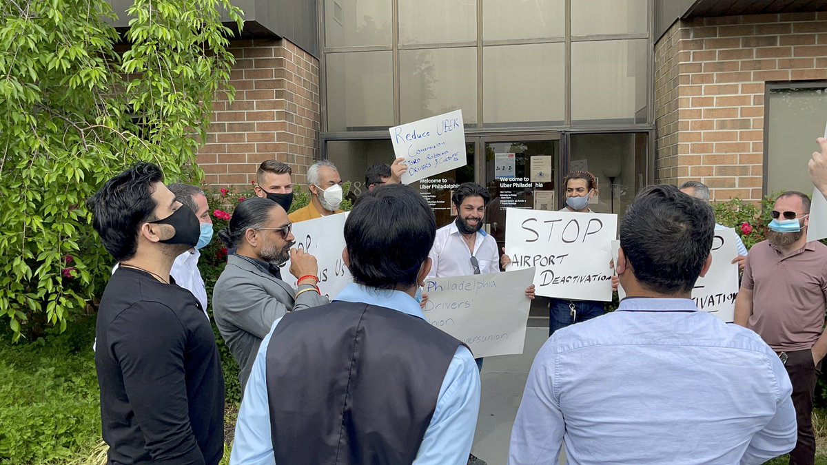 We protested and shutdown <a href="/Uber_Philly/">Uber Philly</a> office. <a href="/Uber/">Uber</a> <a href="/dkhos/">dara khosrowshahi</a> needs to to hire staff and needs to hire staff so drivers issues can be heard and get resolved. <a href="/NBCPhiladelphia/">NBC10 Philadelphia</a>