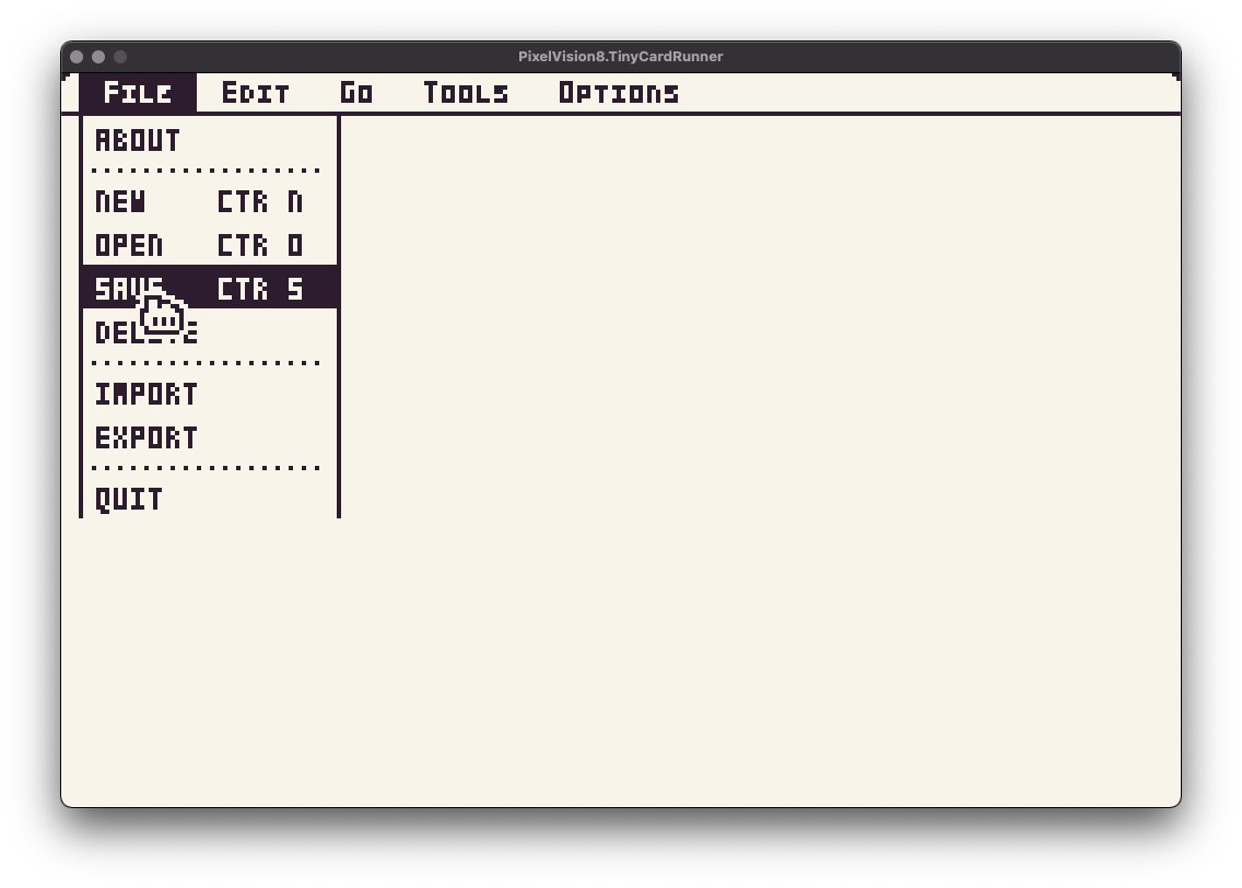 jessefreeman's tweet photo. Looks like I’m finally getting #TinyCard’s menu system rendering correctly. So many little details I didn’t account for that I accidentally avoided in @PixelVision8 by only having a single drop-down. Going to keep hacking away at this until I get it right! #gamedev #pixelart #ux https://t.co/bEtFYtravN