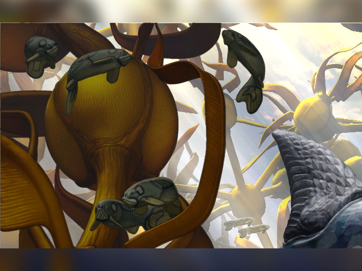 RaulRamosArt's tweet photo. The final result for my #evolutionproject painting including details of the smaller fauna in the scene.
#creaturedesign #evolutionproject #speculativeevolution #evolution #evolutionanimation #education #biology #exobiology #astrobiology #digitalpainting #illustration https://t.co/ZgRjVnMuok