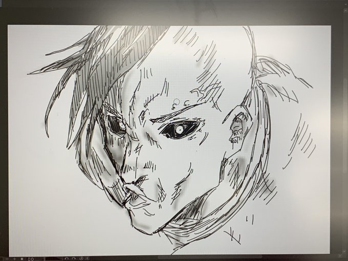 板タブ2日目。蒸れる九相図描きました 