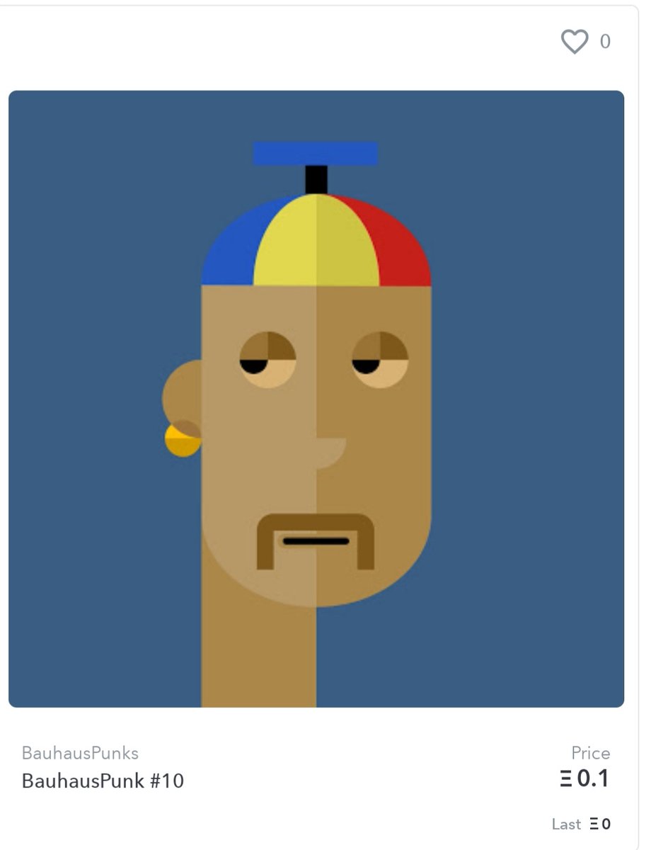 BauhausPunks's tweet photo. Bauhaus Punk #10 has been listed in secondary market for 0.1 ETH.

#NFT #nftart #nftcollector https://t.co/tttUAStc05