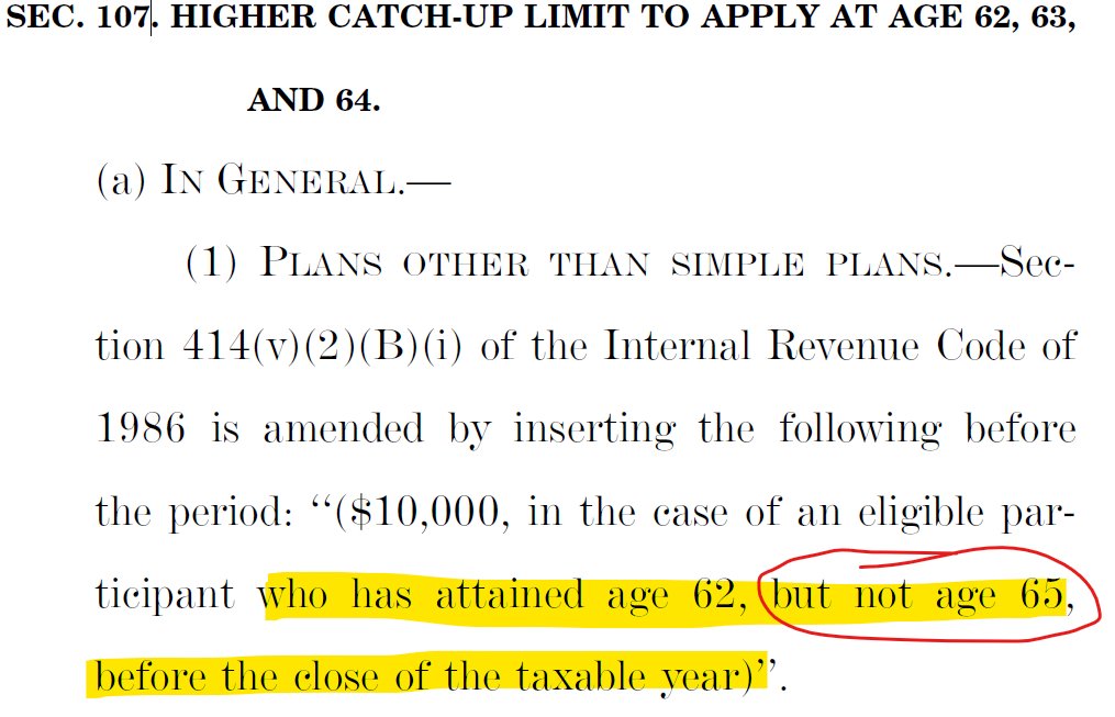 14/On the surface this is cool, but for the life of me, I can't understand why Congress is so interested in helping 62-64 year-olds save for retirement, but then wants to give 65-year-olds the.I mean, they go out of their way to ensure you that at 65, you can take a hike