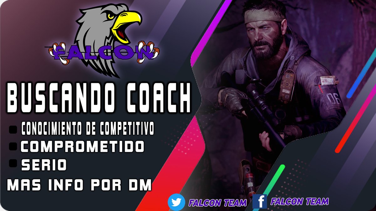 FalconTeam11's tweet photo. Falcon team anda en busca de un coach para el equipo de cod, manden DM los interesados!! https://t.co/SdlaaccnFD