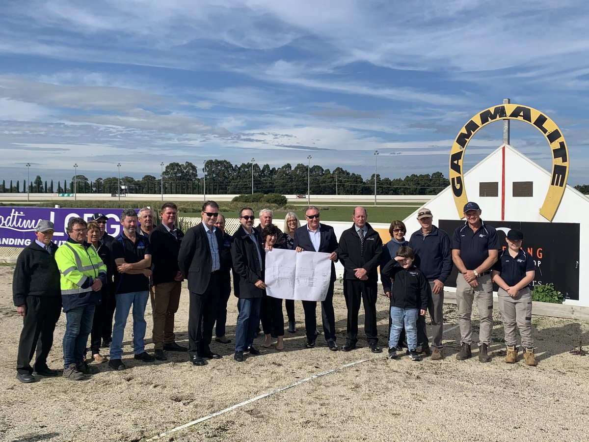 Today we visited <a href="/TerangHRC/">TerangHRC</a>, home of the mighty Gammalite, to announce $730,000 in VRIF funding for new stalls &amp; an upgrade to the Silks Room &amp; Community Hub. This $1.7m project is also supported by the Federal Government, <a href="/CorangamiteSC/">Corangamite Shire</a> &amp; <a href="/TheTrotsComAu/">The Trots</a>. A big win for Terang!