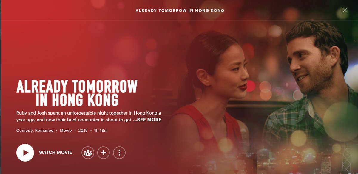 I'm abt to watch "Already Tomorrow in Hong Kong," which appears to be a cute lil romcom, that I found thru the drop-down menu for "Asian & Pacific Islander Stories"  @hulu. Assuming that they did this for  #AAPIHM  , I have two conflicting thoughts abt it. Tita Story Time? Y U P 1/