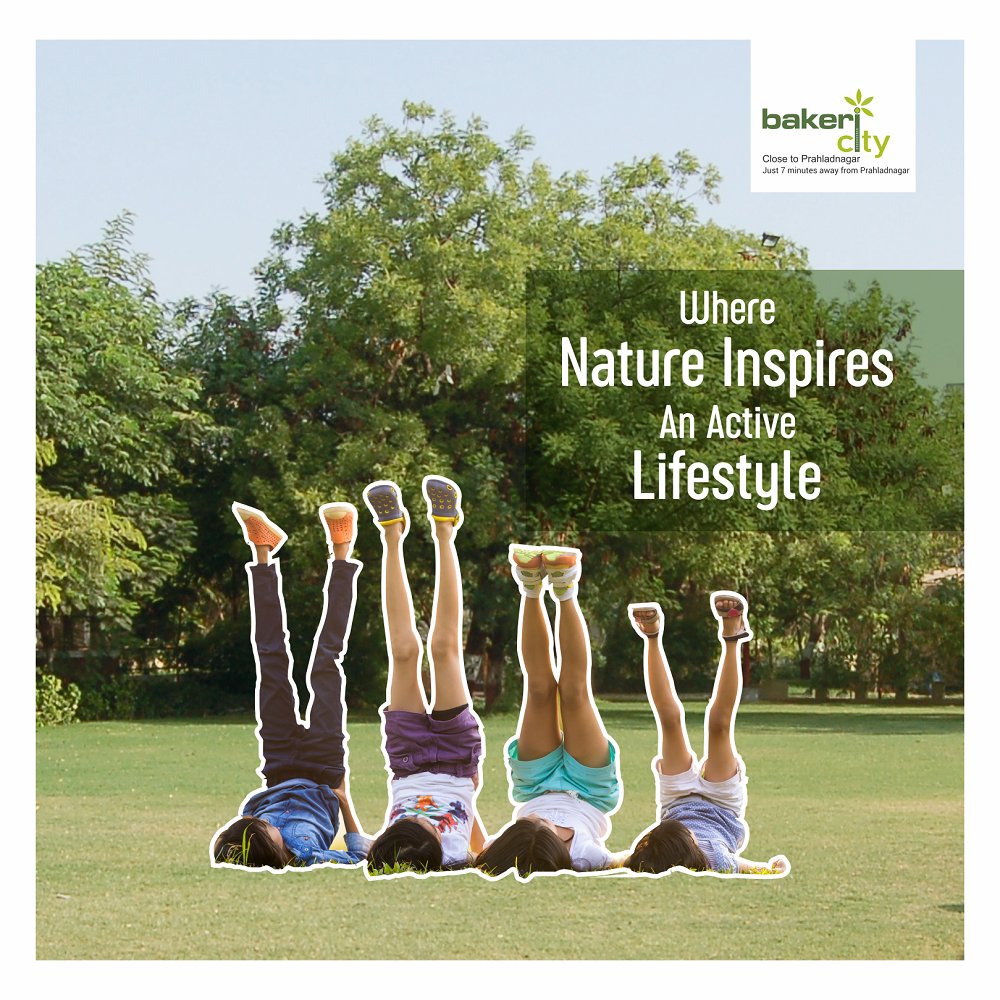 Here, the green outdoors & fresh air energize you instantly. At Bakeri City, live an active lifestyle for fun.

#BakeriGroup #BakeriCity #LushGreens #SurroundedByNature #BeInspired #ActiveLifestyle #Home #Fresh #Green #Friends #Family #Ahmedabad #Affordable #Health #Lifestyle