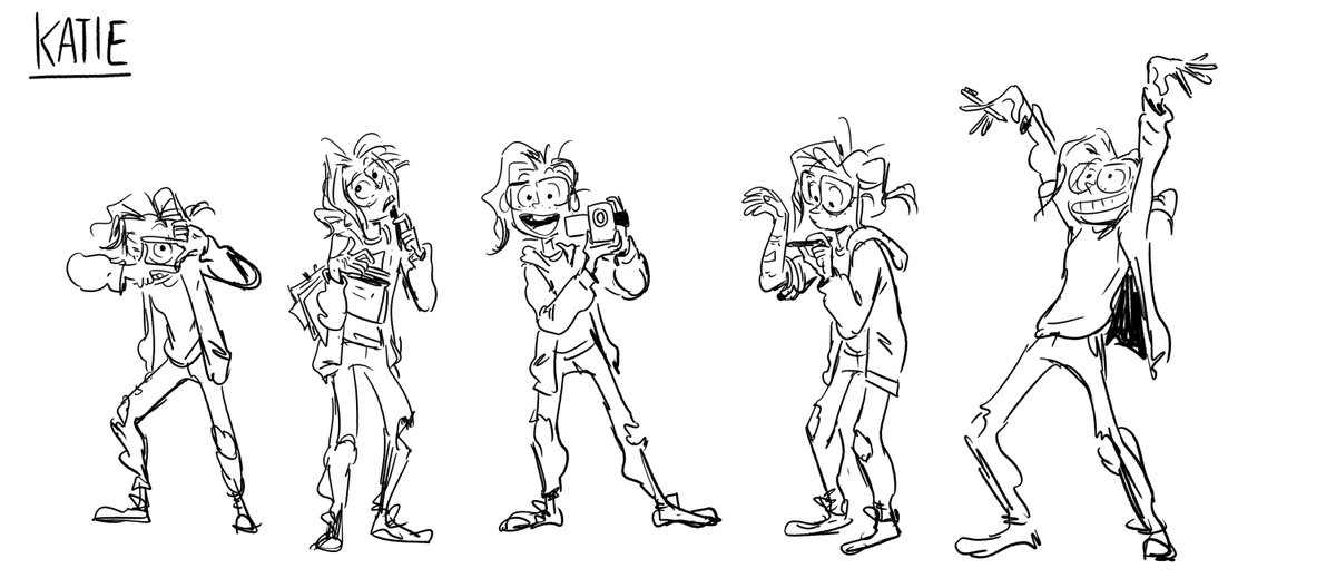 Katie pose exploration sheet that I did! On storyboarding process, we really tried hard to be very specific on all the characters acting, especially Katie. She jots down on her arm, plays with her hoodie string, etc!
#TheMitchellsVsTheMachines