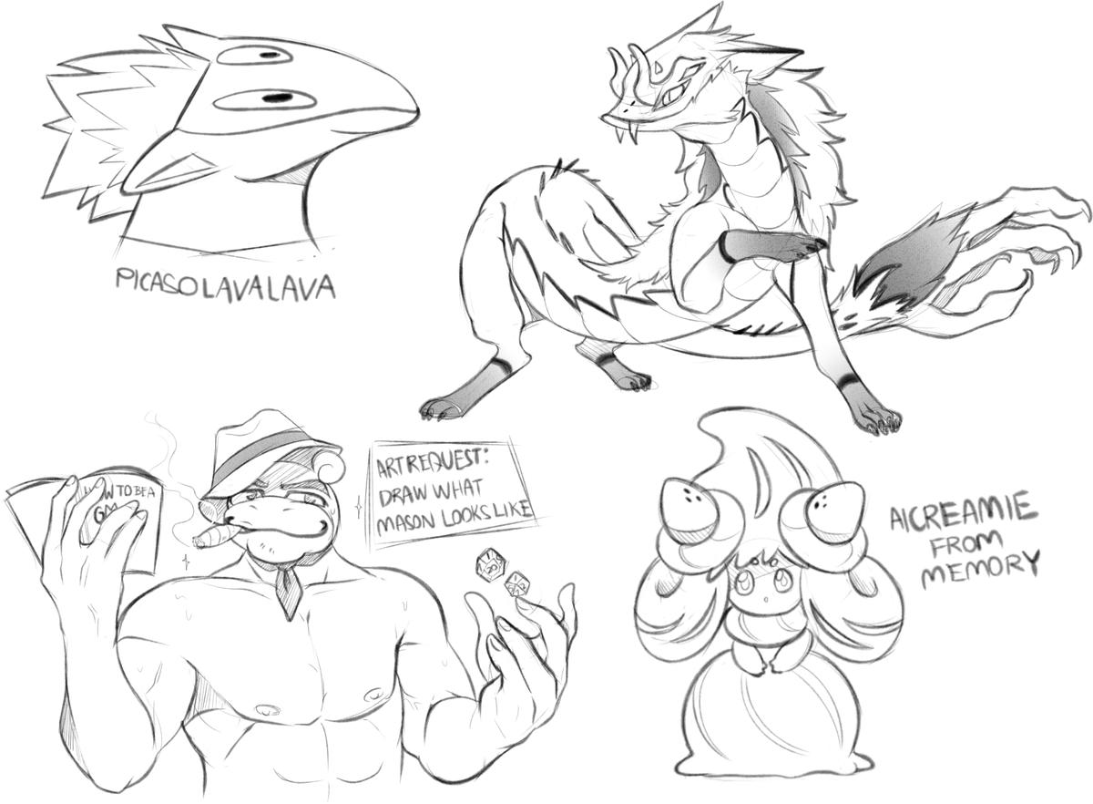 Art request from my Discord group. The snake fox thing is apparently cryptid? 