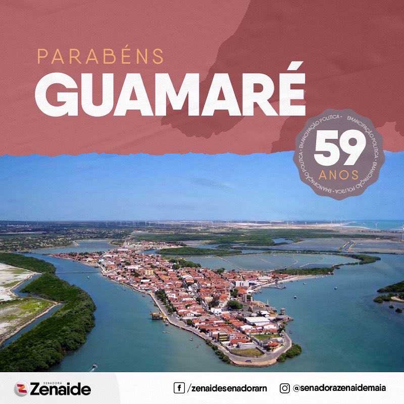 zenaidern's tweet photo. 🎂 Guamaré e Lagoa Salgada completam 59 anos de emancipação política nesta sexta-feira! Parabéns, amigos e amigas que constroem, no dia-a-dia, a história dessas queridas cidades! Nossos desejos de vacina e dias melhores para todos!!!

#riograndedonorte #guamaré #lagoasalgada https://t.co/srt3SAtayn