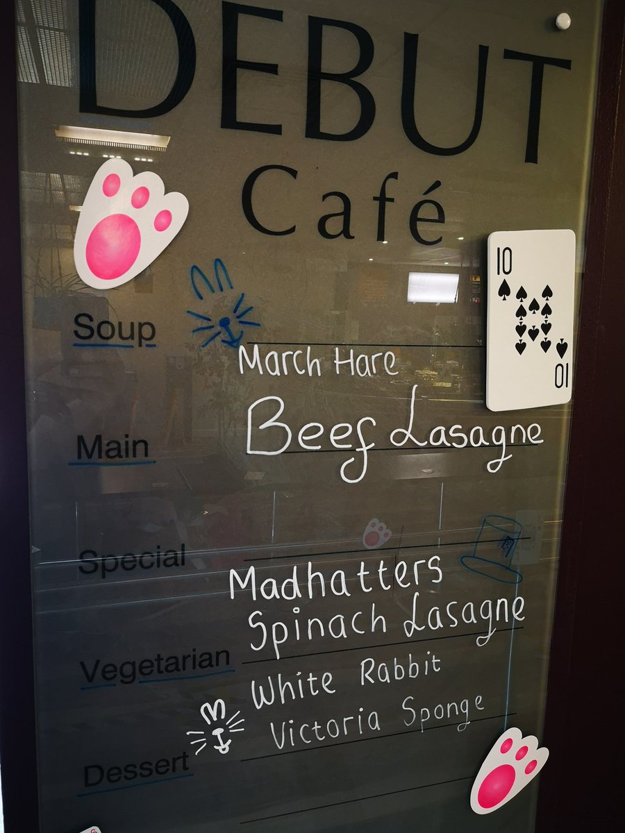 Alice is here! Come and support our Level 3 Supervision Food&amp;Beverage students for their themed events! <a href="/Debutcafe/">Debut Cafe City College Norwich</a> <a href="/DebutRestaurant/">Debut Restaurant</a> <a href="/norwichcollege/">City College Norwich</a>