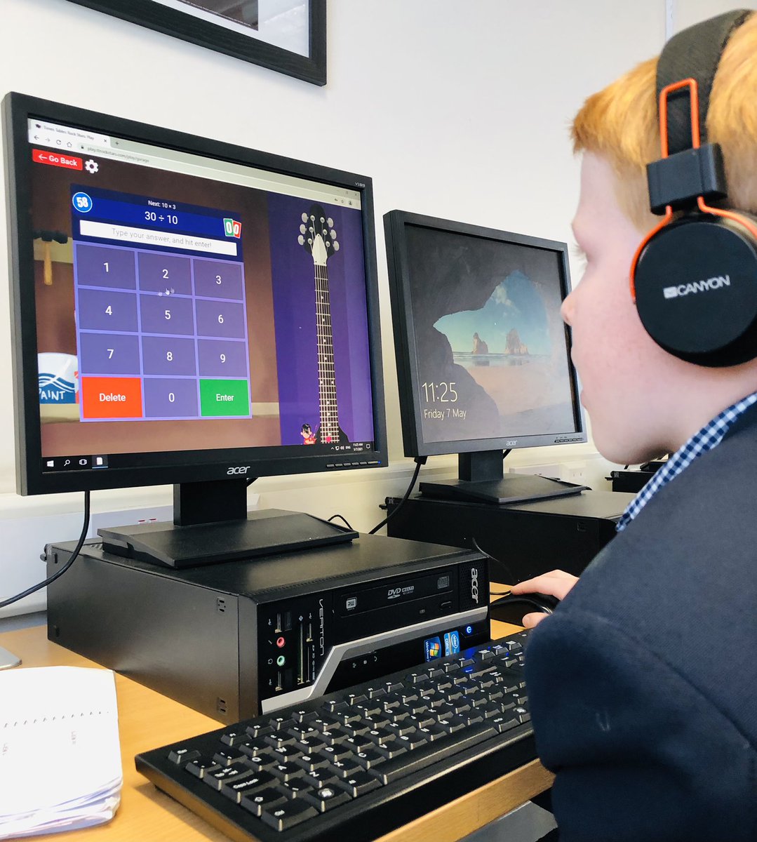 dumpton's tweet photo. We’re taking part in the @TTRockStars #NSPCCRocks #NumberDay2021 challenge today!  Our year 5s are concentrating hard here! 
#PrepSchoolDorset 
#HomeToGrowthAndLearning
#Maths
#LivingOurValues https://t.co/RsdoTwHlIs