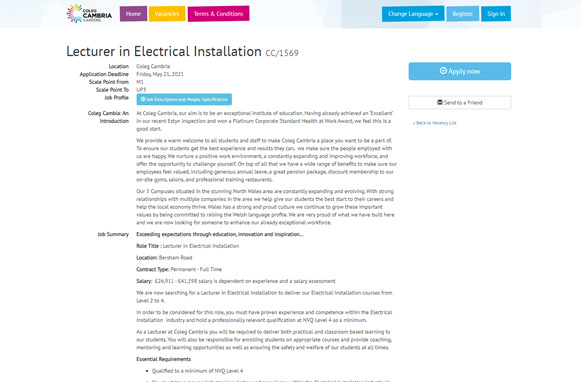 Fantastic opportunity to join the electrical team @colegcambria (Bersham Road) 💡⚡️👇
colegcambria.ciphr-irecruit.com/Applicants/vac…
