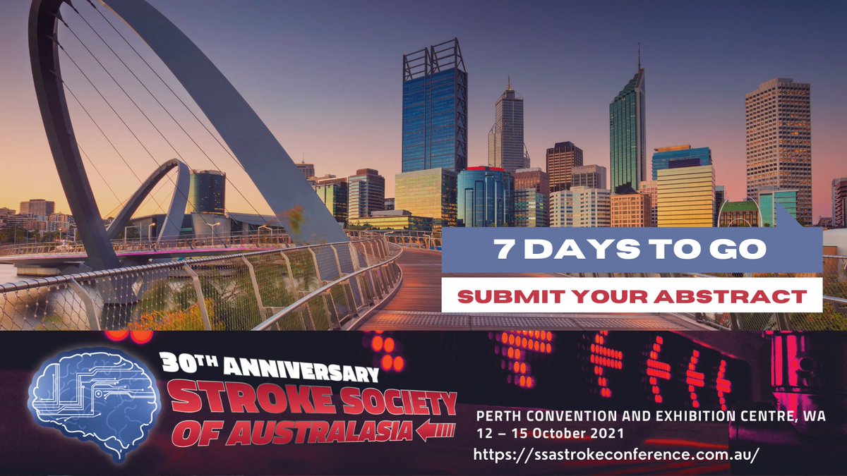 7 more days until SSA Abstract submission closes! 
We are hoping that you will be able to make the conference face to face. However, if your abstract is accepted, you will also have the option to present virtually, if you can't attend in person.
ssastrokeconference.com.au