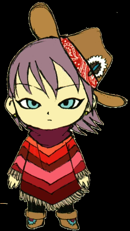 jamie from harvest moon magical melody ; their poncho and eyeliner is so nice PLEASE you cowards stop giving me game over