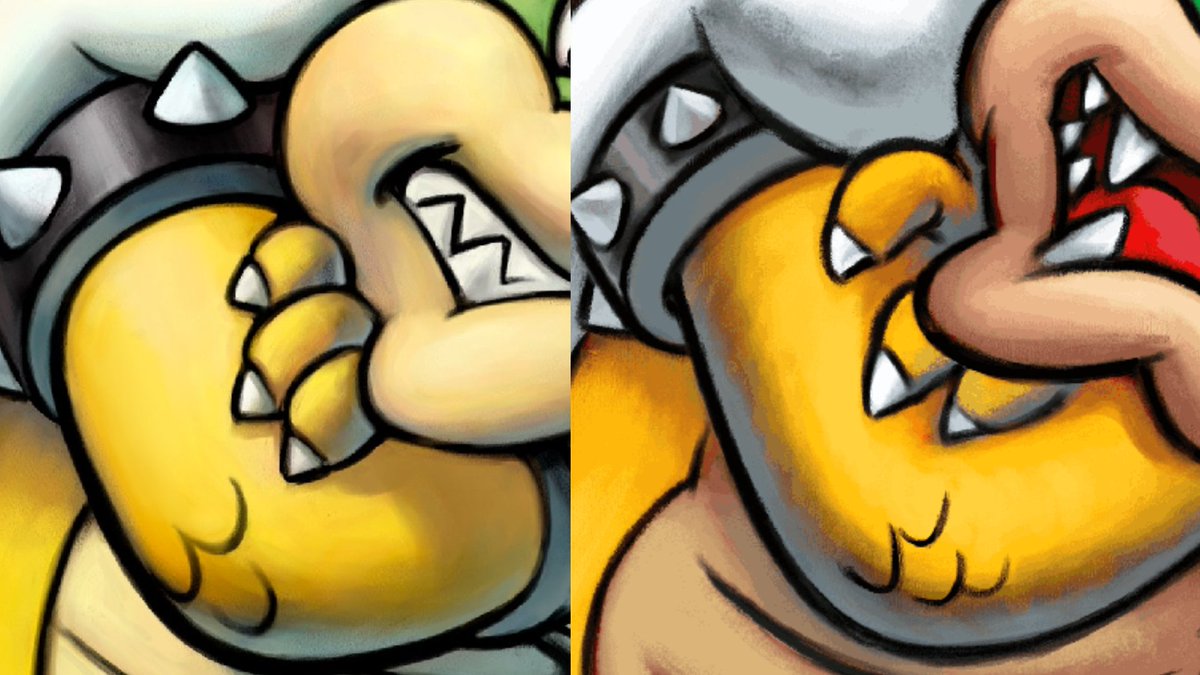 Why is the grey wrapped all around his arm? That's just looks bad.And what's with the grey gunk between Bowser's chin and hand? Why is that there?