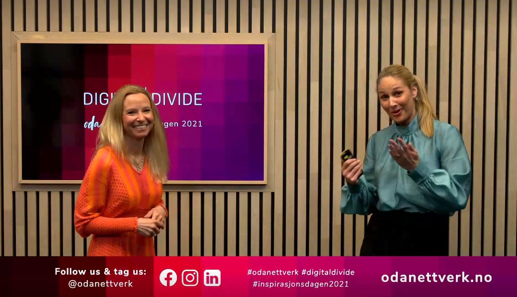 Vi er i gang! Welcome to Inspirasjonsdagen 2021 - Digital Divide. You can join us here odanettverk.no/inspirasjonsda…
#digitaldivide #inspirasjonsdagen2021