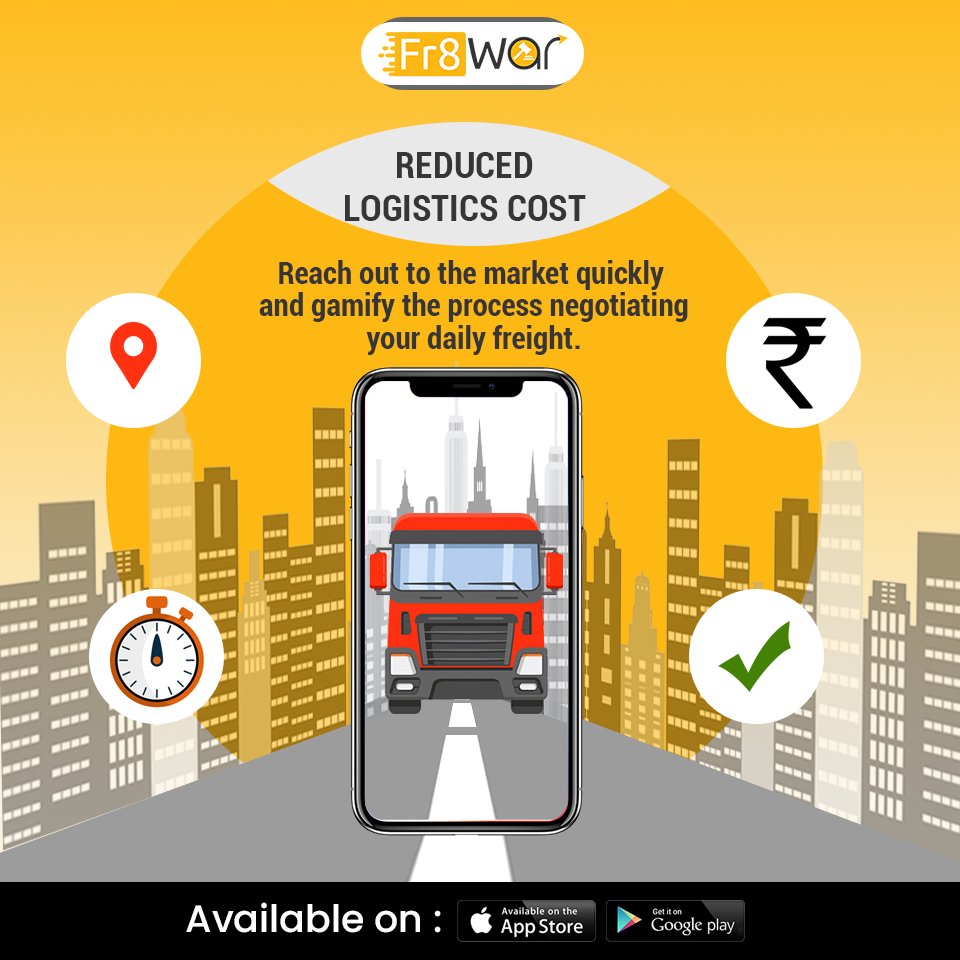 Fr8warTech's tweet image. Fr8War is constantly changing the game of negotiating the daily freight. Go to fr8war.com to learn more about us. Download App from here : - bit.ly/2QXnfiM
#Fr8War #Logistics #FreightTrucks #BiddingWars #Freight #BookFreightTrucks #Transporter #Consignor
