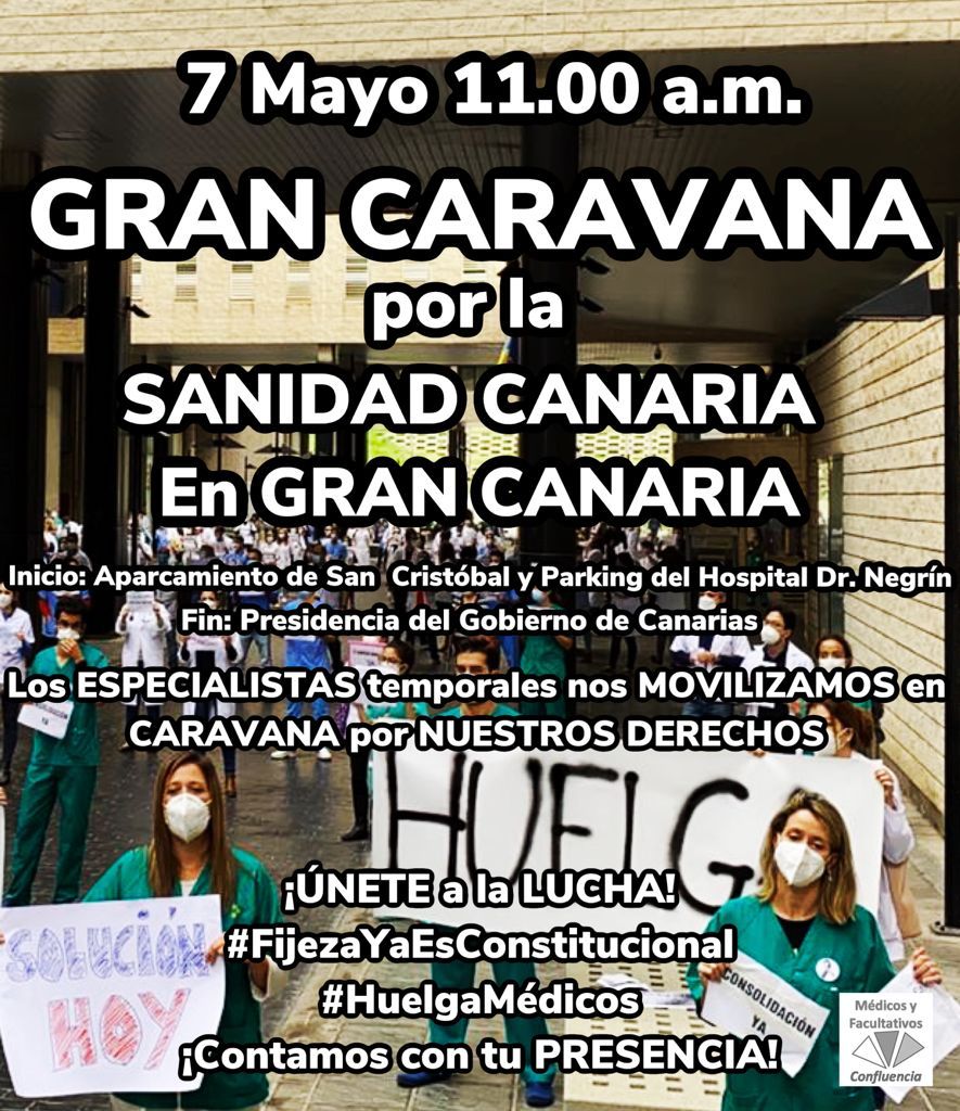 Hoy viernes 7 de mayo hay #HuelgaMedicos y el lunes 10 y el martes 11, también. ¿Es esto necesario Presidente <a href="/avtorresp/">Ángel Víctor Torres Pérez</a> <a href="/PresiCan/">Presidencia GobCan</a> para que den el paso decidido a una solución al abuso que mantiene la Administración canaria contra sus empleados públicos? #FijezaYaEsConstiticional