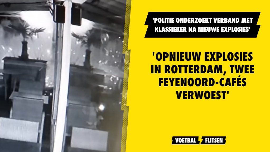 Opnieuw meerdere explosies in Rotterdam en twee #Feyenoord-cafés verwoest.