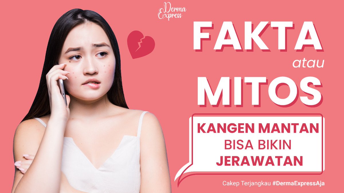 derma_express's tweet photo. Hai Dexpeople! 
Kira-kira mitos atau fakta ya kangen mantan bisa bikin jerawatan?Wajah berpikir

Yuk disimak mindex mau jelasin ke kamu biar si mantan gak disalahin terus nih karena jerawat kamu! https://t.co/20Qv3rTq38