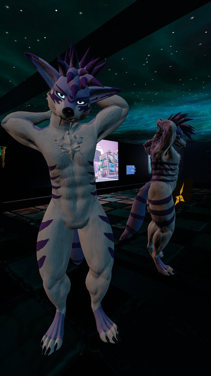 sig_serg's tweet photo. 🥴 There's something obscenely fun about blendshape tuning. xPoly's Garurumon texture for the canis base... it just keeps on giving. https://t.co/p84sRC2sGl
