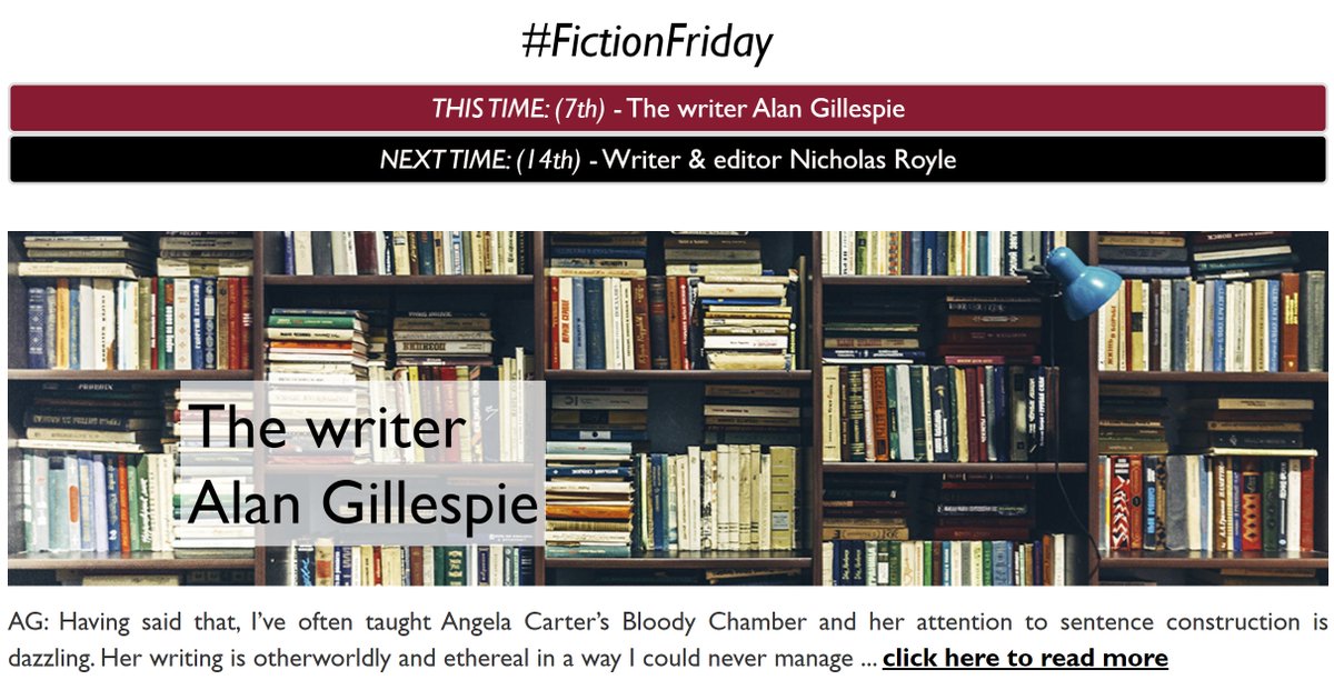 #FictionFriday is here! This wk: Newly-minted novelist Alan Gillespie @afjgillespie speaks of Iain Banks, Jenni Fagan, Sunset Song, and Dawn French: thecommonbreath.com/FictionFriday7… Next wk: The appearance of writer & editor Nicholas Royle @nicholasroyle