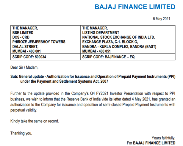 One interesting development during the week was that Bajaj Finance got RBI approval to issue and operate SEMI-CLOSED Prepaid Payment Instruments (PPI) with PERPETUAL validity.Here is an explainer thread  on what this means for Bajaj Finance and potential implications.1/9