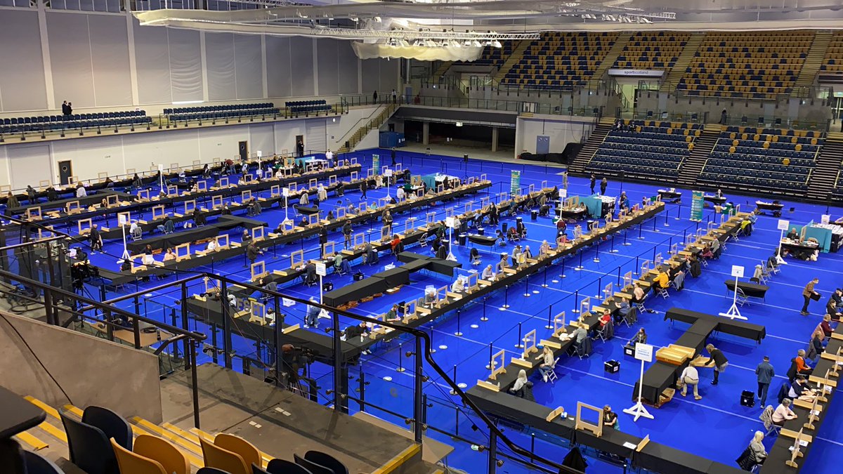 And we’re off. 9am counters begin, with the first results expected around lunchtime. In Glasgow ballots now being brought out. Reminder that we’ll only get 46 of the 73 Holyrood today, and none of the list seats - so this thread will live to see another day.