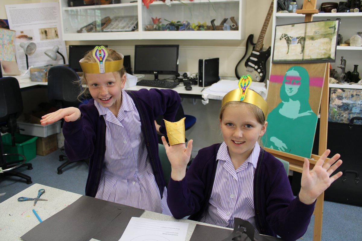 WycliffePrep's tweet image. Yr 4 had an amazing &quot;Walk Like an Egyptian Day&quot; yesterday @WycliffePrep. They created serpent headbands, golden jewelled collars, sunset Egyptian scenes and used photos of themselves to turn themselves into a Pharaoh. A really fun practical art history day! #interactivehistory