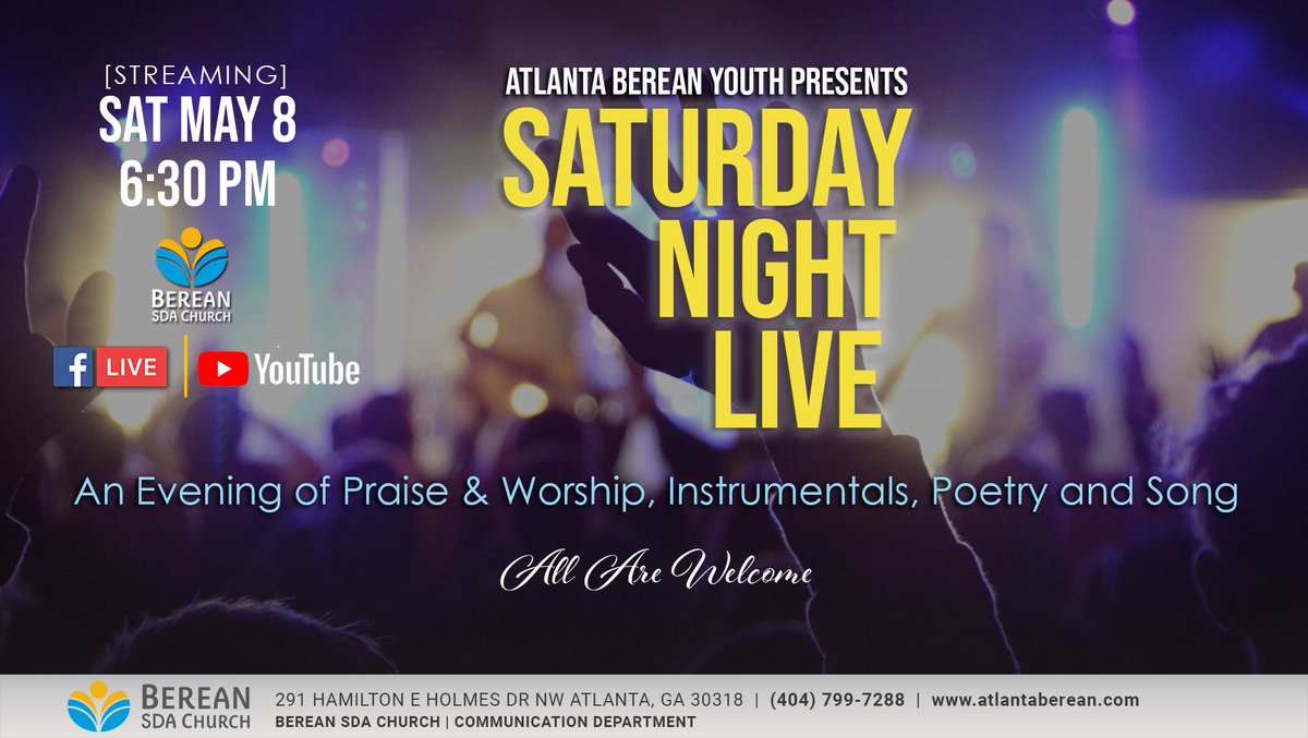 Join is online for an evening of #praiseandworship this Saturday evening, May 8th at 6:30 pm 🎵🎶🙌🏽