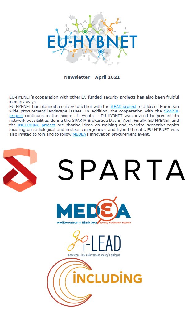 Panayiotis Papanikolaou (@p_papanikolaou) on Twitter photo #KEMEA participates in <a href="/EuHybnet/">EU-HYBNET Project</a> project & invites you to read the project's 2nd #Newsletter RM lnkd.in/gUTnqQY #H2020 #HybridThreats #standardization #innovation #intelligence #UrbanSecurity #StrongerTogetherEU <a href="/sparta_eu/">SPARTA</a> <a href="/MEDEAProject1/">MEDEA Project</a> <a href="/i_LEAD_Project/">iLEAD Project</a> <a href="/H2020Including/">INCLUDING</a> #KEMEA participates in <a href="/EuHybnet/">EU-HYBNET Project</a> project & invites you to read the project's 2nd #Newsletter RM lnkd.in/gUTnqQY #H2020 #HybridThreats #standardization #innovation #intelligence #UrbanSecurity #StrongerTogetherEU <a href="/sparta_eu/">SPARTA</a> <a href="/MEDEAProject1/">MEDEA Project</a> <a href="/i_LEAD_Project/">iLEAD Project</a> <a href="/H2020Including/">INCLUDING</a>