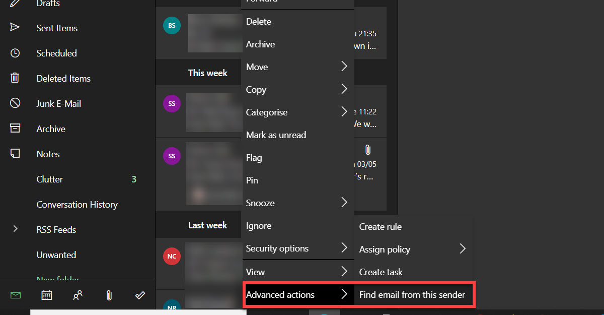 greeneyeits's tweet image. Learn how to find all emails from a sender in Outlook by following these steps: rebrand.ly/3lwdxn8 #greeneyeits #maketechsimple #microsoft365 #outlook #allsenderemails