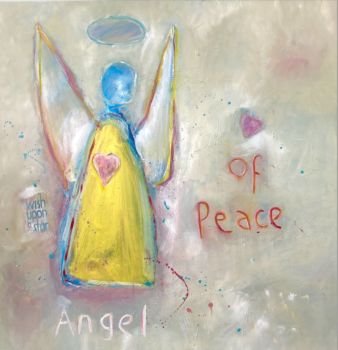 Iaysha Salih’s angels have a following all of their own and will be featuring in her new show ‘In The Garden’, opening next week.

‘Wish Upon A Star’ 100cm x100cm Mix media on Canvas 

<a href="/iaysha_ART/">Iaysha Salih - Artist</a>