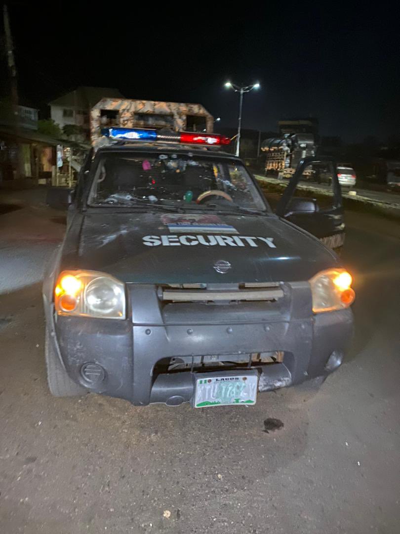 7) Land Rover Jeep black color, 8) Nissan Hilux Black color which they killed and collected from the Vigilantee Security Men using it 3pm today before proceeding to Orlu town. Also 4 AK47 Rifles, Pump Action Gun, English Pistol, Ammunition and Several Charms recovered.