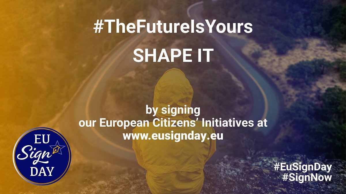 Europe Day is now also EU SIGN DAY
9th of May is the best day to sign one — or more — European Citizens’ Initiatives (ECIs). Your signature can change the future of Europe! #eusignday #europeday2021
eusignday.eu
