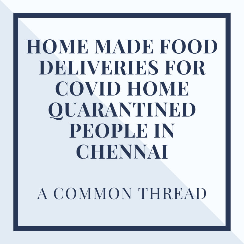  #Thread 1/ Common Thread of people who cooks and deliver home made food to those who are in home quarantine in  #Chennai:I have come across many people searching and requesting for home made food to be delivered for those who are in home quarantine due to  #Covid.