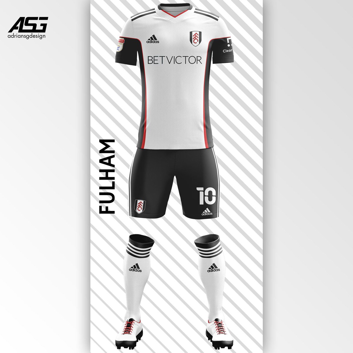 Fulham  @FulhamFC Black on the sides which finish up on the sleeves with red on the sides of the black.