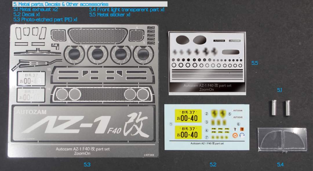ZOOMONから、Z094 Autozam AZ-1 F40改 Part set登場！青島のAZ1を生贄